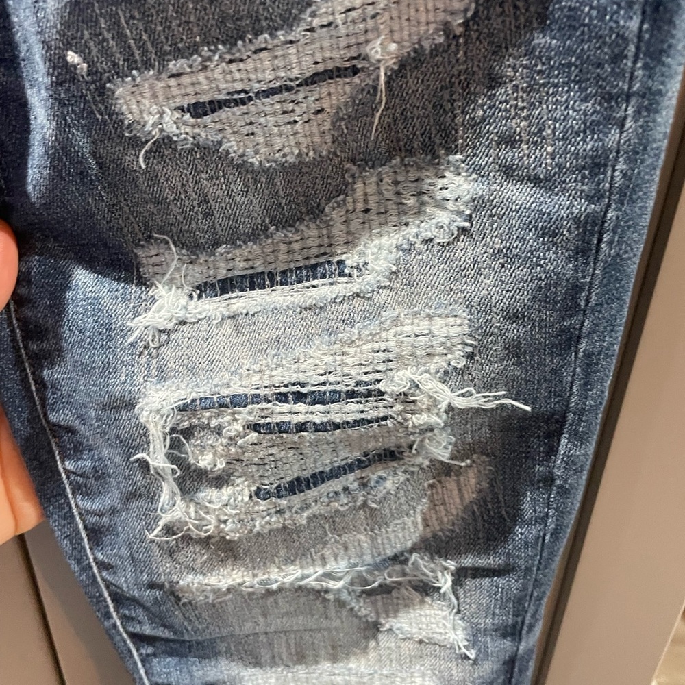 American Eagle Outfitters Ripped Blue Skinny Jeans - Picture 8 of 8